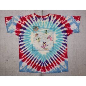VTG 1990 Grateful Dead Tie-Dye T Shirt Snowboard Bears Vail Single Stitch XL